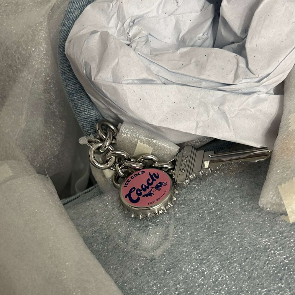 BRAND NEW STILL WRAPPED Coach Large Rowan with Charms in Loved Denim BNWT - Picture 6 of 8
